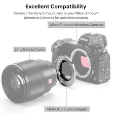 Viltrox E-Z Auto Focus Lens Mount Adapter for Sony E-mount Lens to Nikon Z Mount