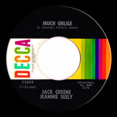 Jack Greene - Much Oblige / The First Day - Used Vinyl Record 7 - G8100z