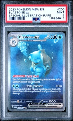 2023 POKEMON MEW EN-151 SPECIAL ILLUSTRATION RARE #200 BLASTOISE EX PSA 9