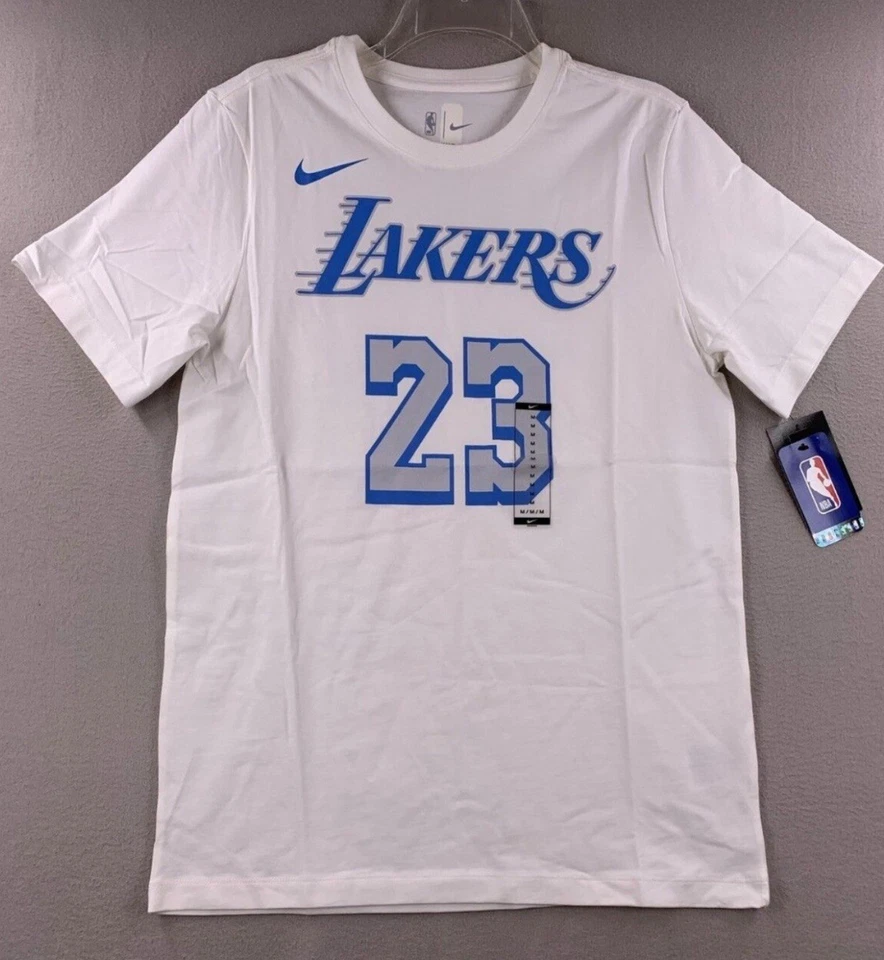 Nike Леброн Джеймс Мужская футболка джерси 23 LA Lakers белый / светло-синий XLG новый - Изображение 2 из 4