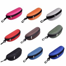 Portable Zipper Eye Glasses Sunglasses Hard Case Box Protector Large BLACK