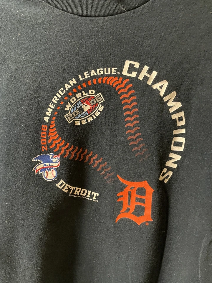 Detroit Tigers Shirt American League Champions 2006 MLB World Series Mens Large - Image 3 of 4