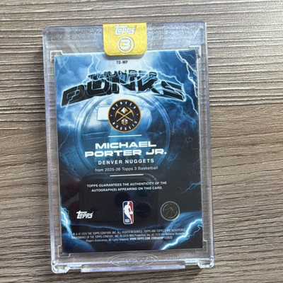 #ad #ad Topps 2025 26 Thunder Dunks Michael Porter Jr. Autograph 9 10 Denver Nuggets $35.00