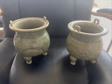 A Pair of Yaozhou Kiln Porcelain Incense  Burner 6x5”