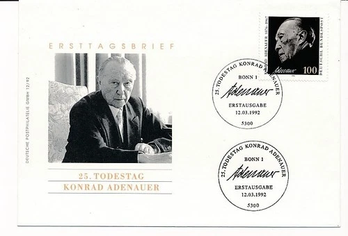 D150547 Konrad Adenauer FDC Germany 1992
