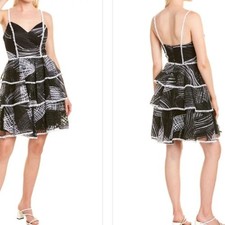 LOVE BY THEIA SIZE 10 BLACK AND WHITE TIERED COCKTAIL DRESS NWT
