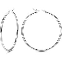 Creolen Silber 925 Damen Ohrringe Groß Damencreolen Modisch Hypoallergen