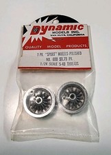 Vintage Dynamic Models 600 Polished Sport Wheels 1/24 Scale 5-40 Threads 1 Pair