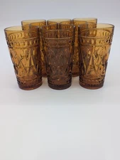 Vintage Colony Park Lane Ice Tea Tumblers Glasses Set of 8 -  5.5" Indiana Glass