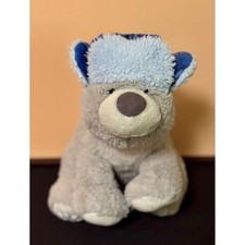Aurora World Plush Polar Bear with Blue Plaid Trapper Hat Snowflake Paws 10in