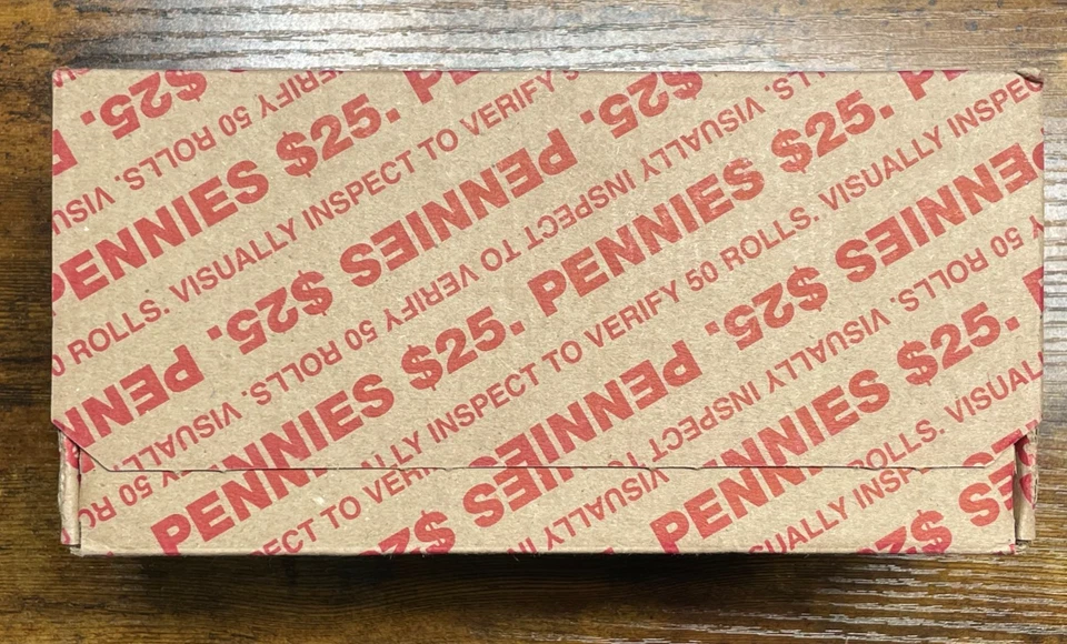 SEALED $25 Bank Box of 2,500 Pennies with 50 ROLLS ~ Find Wheats, Copper, Errors - Image 4 of 4