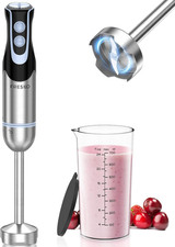 FRESKO Stainless Steel Hand Blender, 1200W Electric Stick Blender with 12 Speed