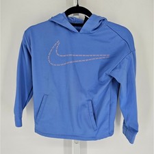Nike Dri Fit Girls Sz S Loose Fit Hoodie Sweatshirt Periwinkle Purple Swoosh