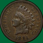 1891 Indian Head Cent Choice Very Fine VF+/XF Coin #39511