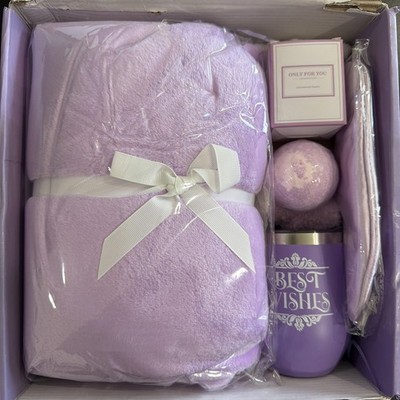 Mothers day -Gift Set Spa Day Lavender Candle Bath Bomb Bath Best Wishes Spa Kit