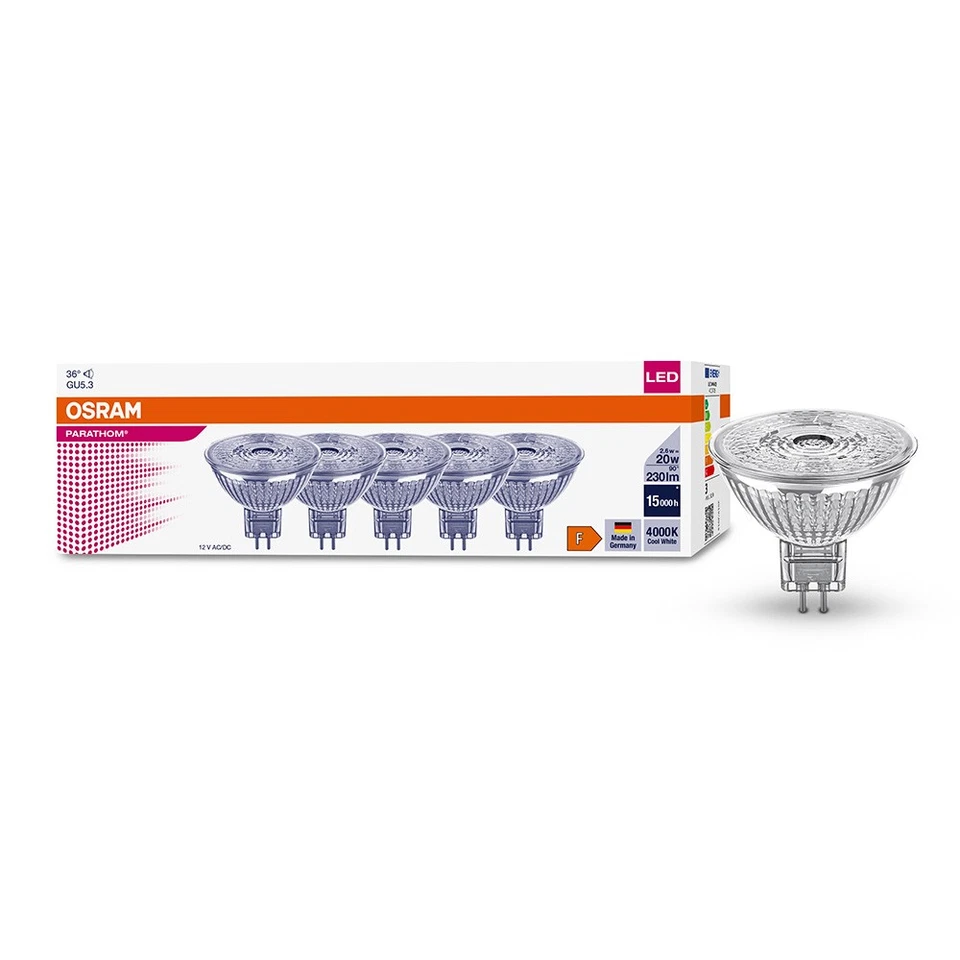 10 x Osram LED MR16 Glas Reflektor 2,6W = 20W GU5,3 12V 230lm Neutralweiß 4000K - Bild 2 von 4