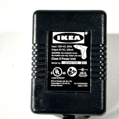 Ikea OEM 120V to 6 V DC Adapter Power Supply for FIXA Screw Driver Black 2 Prong