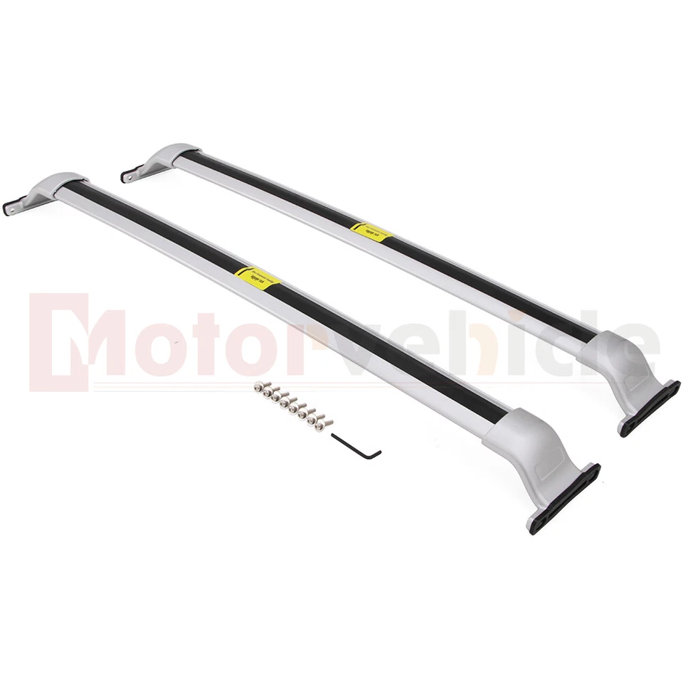 Stock de EE. UU. para Cadillac XT5 2017-2026 barra transversal plateada portaequipajes riel de techo Foto 4 de 4