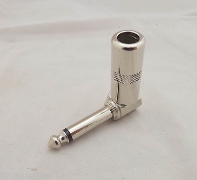 1x 6.35mm 1/4'' Male Jack TS Right Angle Mono Phone Plug Guitar Audio Connnector