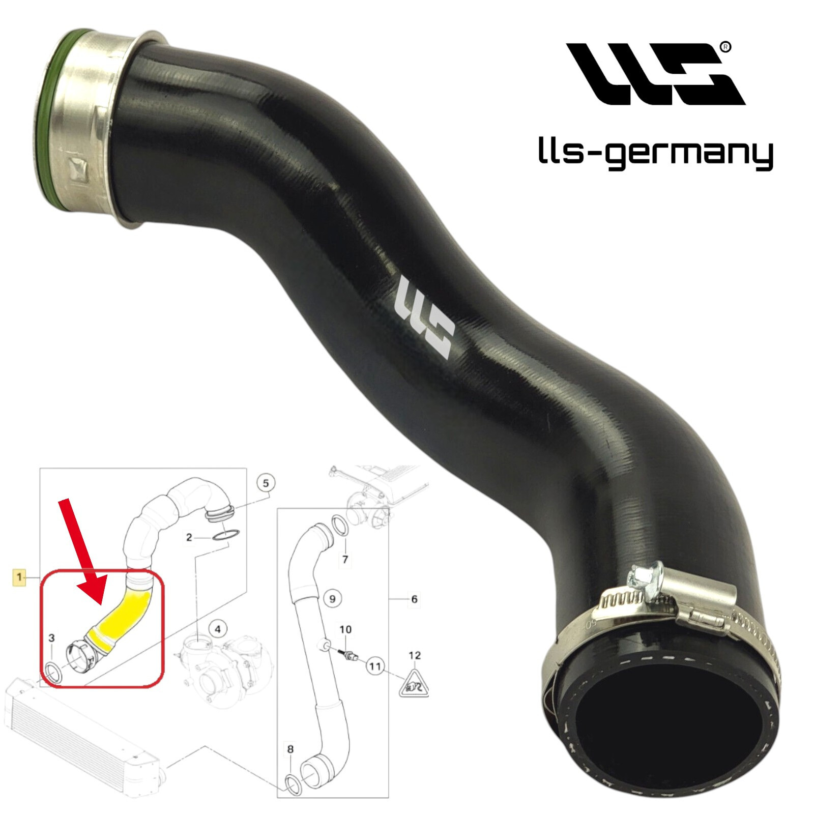 3X Turbo Hose Charge Air Hose For BMW E53 X5 3.0D 11617800627-11617800628