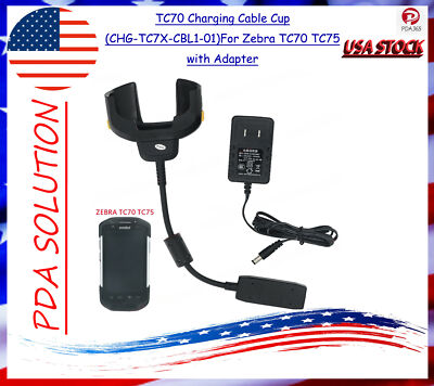 TC70 Charging Cable Cup (CHG-TC7X-CBL1-01)For Zebra TC70 TC75 with Adapter