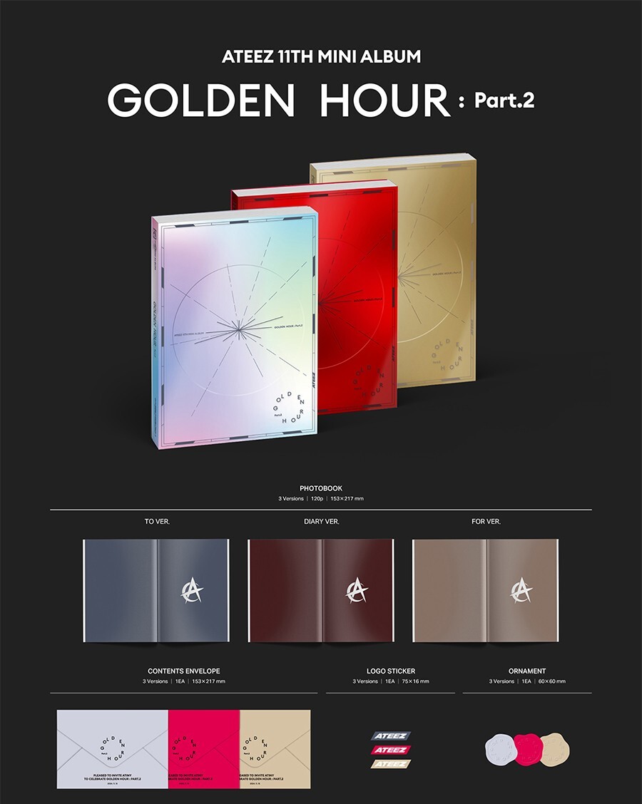 【新品未開封3冊】ATEEZ Golden Hour Part.2 fromm ATEEZ - GOLDEN HOUR : PART.2 - FOR Ver. - Walmart Exclusive