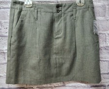 NEW GAP Gray Pleated Skirt w/ Pockets  Belt Loops Cotton Wool Sz 8