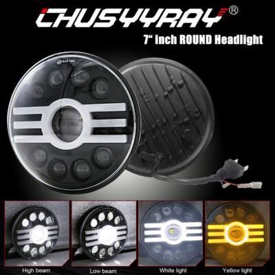 For Freightliner Coronado 7'' LED Headlight Round Projector Hi-Low Beam Headlamp