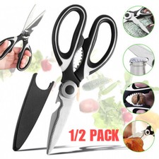 2xStainless Steel Kitchen Shears Heavy Duty Scissors for Meat Fish Chicken Bones