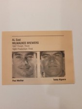 Paul Molitor & Teddy Higuera Brewers 1988 Scholastic Baseball Stars Panel