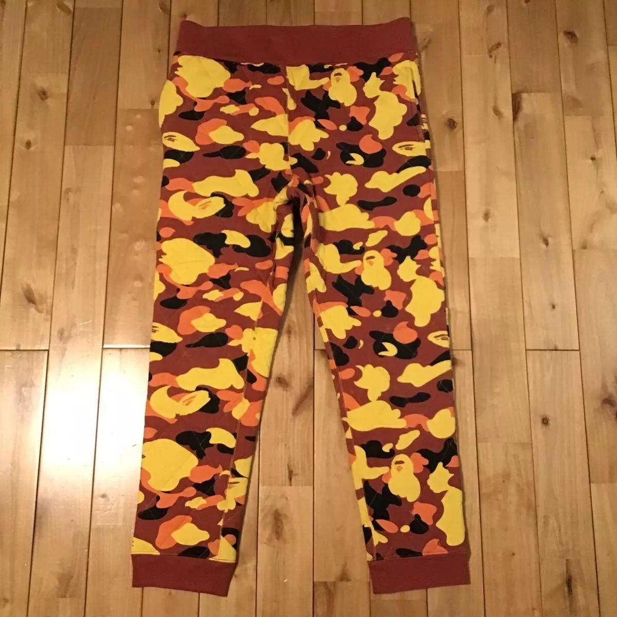 BAPE Quilted sweat pants Orange camo A Bathing Ape Size L