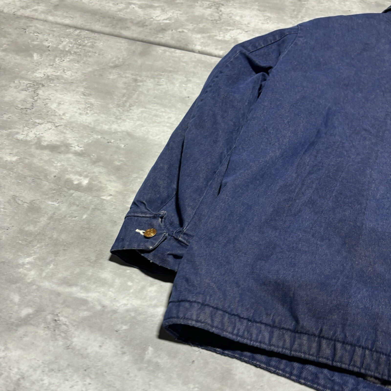 Vintage Wrangler Chore Jacket Men's 42 Blue Denim Blue Bell Blanket Lined USA*