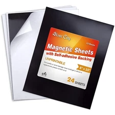 24 Self Adhesive Magnetic Sheets 8x10 Magnet Sheet with Adhesive Strong Flexible