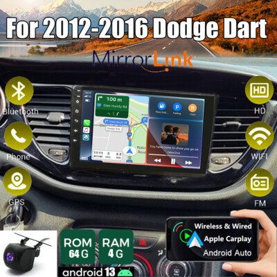 For 2012-2016 Dodge Dart Apple Carplay WiFi Car Radio Android 13 GPS Nav 4+64G
