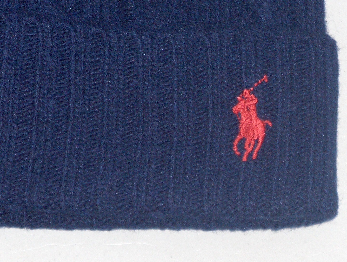 POLO RALPH LAUREN Cappello Uomo Lana Maglia Cavi Pony Beanie Berretto Sci BLU NAVY Nuovo con etichette