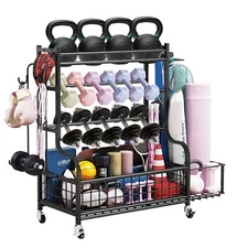 HIEE Dumbbell Rack, Weight Rack for Kettlebells, Heavy-Duty Home Gym