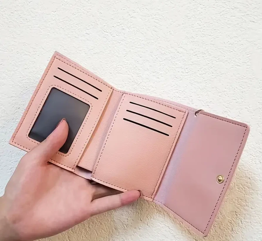 ALDO Portafoglio Pieghevole Gatto Gattino Pochette Portamonete Pelle Nero Trif Carta di Credito