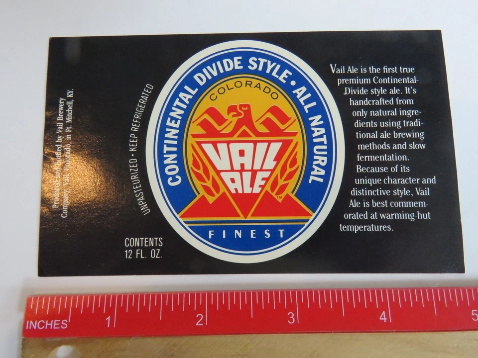 Bier Label: Vail Ale Gär Company Continental Geteilt Stil ~ Colorado - Bild 2 von 2