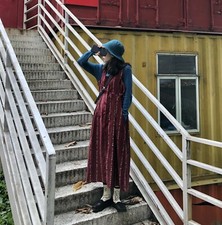 Robe chasuble velours vintage retro  Mori shabby hippie chic boheme