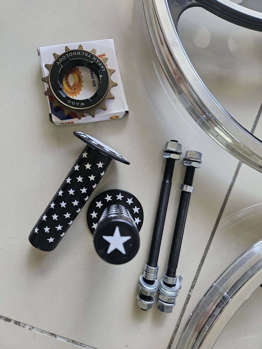 Paire De Roues Complètes BMX 20 Pouces – Jantes ALLOY Sport NOIR/BLANC – 16T