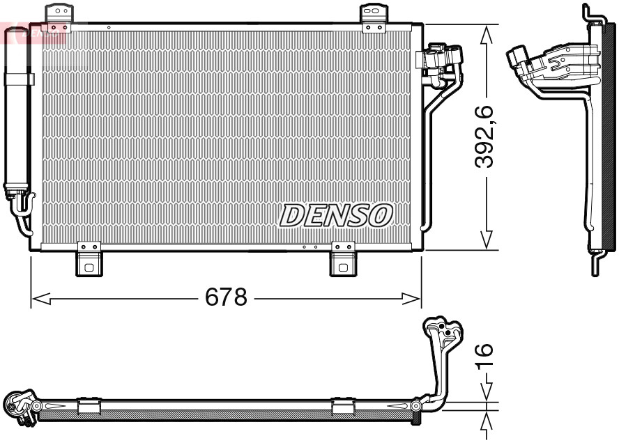 DCN44015 DENSO CONDENSER, AIR CONDITIONING FOR MAZDA