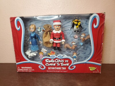 【値下げしました】フランクリン・ミントSanta Claws 限定版 プレート Memory Lane Santa Claus is Coming To Town Action Figure Set Trio