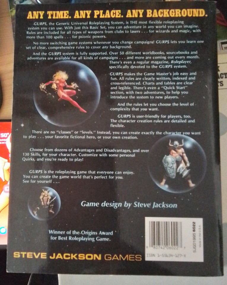 Gurps basic set third edition revised 1989 steve jackson games sw ebay