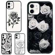 Anti fingerprint full blak Rose pattern For Samsung Galaxy Motorola Apple iPhone