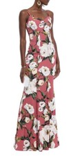 BNWT Dolce Gabbana Floral Print Maxi Dress Gown Pink Corset IT36 Rose Lily $5995