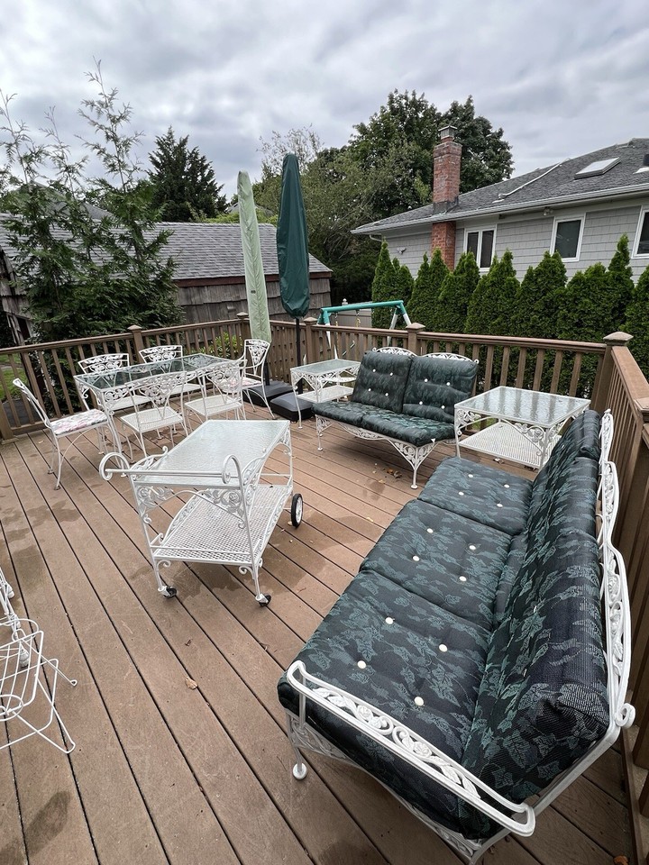 Vintage Meadowcraft “Meadow Rose” Mid Century Wrought Iron Patio