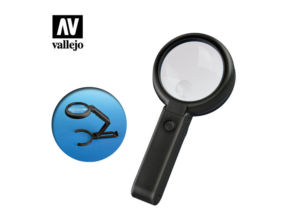 VALLEJO HOBBY TOOLS - FOLDABLE LED MAGNIFIER WITH INBUILT STAND - T14002