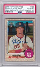 2017 Topps Heritage Andrew Benintendi Real One Player Sample Rookie Auto PSA 10