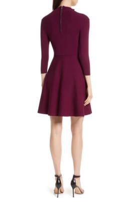 milly diamond cut flare dress Sleeveless Stretch Cady Fit And Flare Green / 6