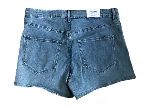 H & M Stretch High Waist Denim Shorts Size 10 Cotton Blend Blue Women's - Picture 2 of 7